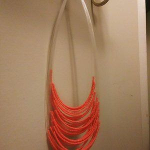 Peach Coloured Fish String Beaded Necklace